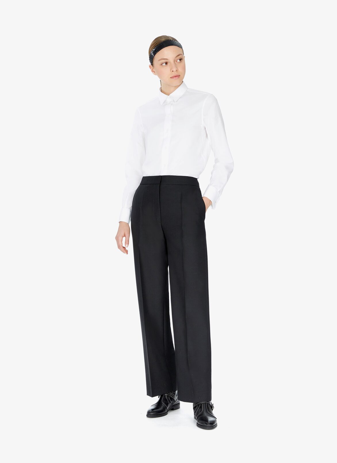 Pantaloni Eleganti In Misto Lana  ALAÏA PANTALONI ELEGANTI IN MISTO LANA  NERO